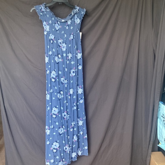 3/$33 So dress floral print off the shoulder smocked top boho long casual XS jr - Picture 8 of 17